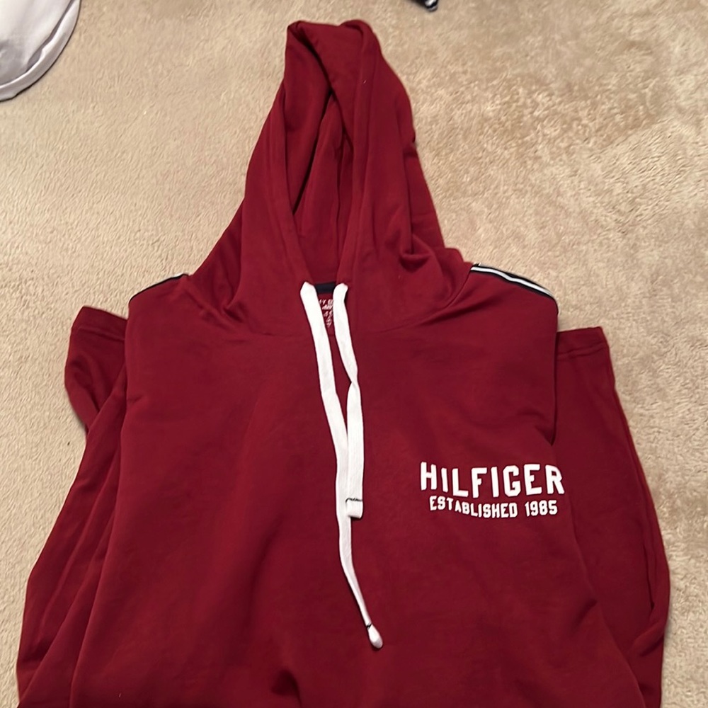 red sweatshirt
